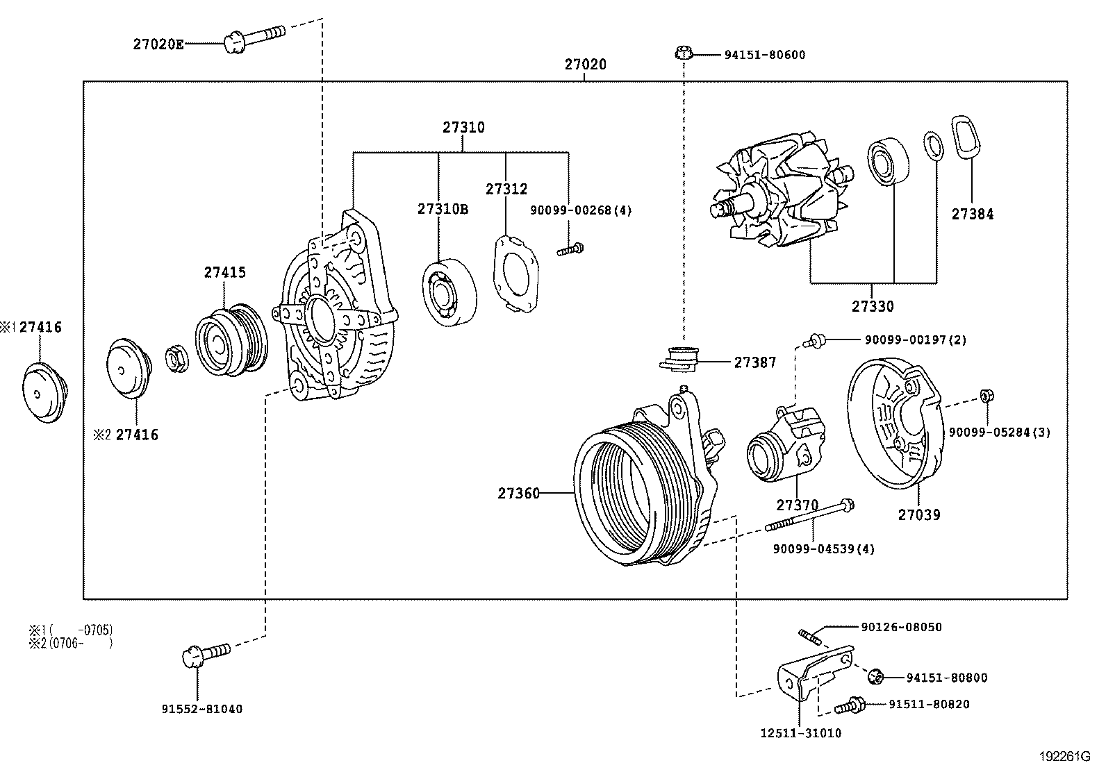 TOYOTA 2706031050 - Ģenerators adetalas.lv