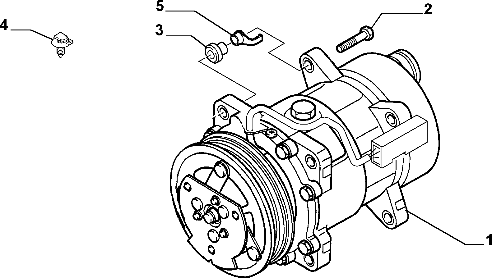 Lancia 9639109580 - Kompresors, Gaisa kond. sistēma adetalas.lv