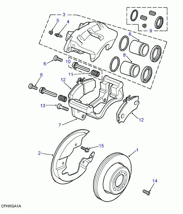 Rover SFP000210 - Bremžu uzliku kompl., Disku bremzes adetalas.lv