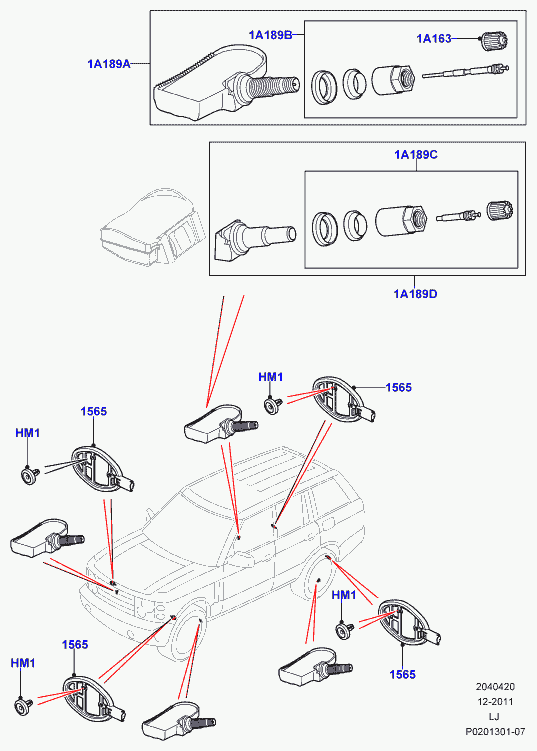 Jaguar LR031712 - Riteņu grieš. ātruma devējs, Riepu spiediena kontroles sist. adetalas.lv