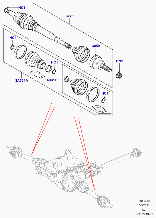 Land Rover IED500110 - Šarnīru komplekts, Piedziņas vārpsta adetalas.lv