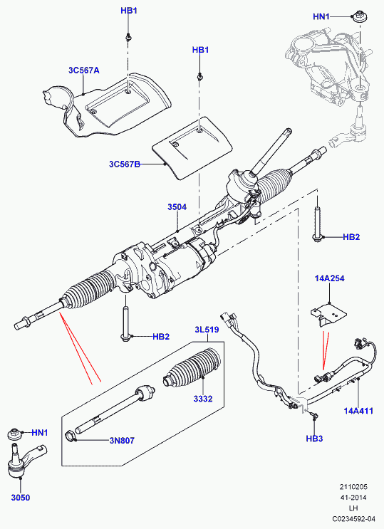 Jaguar LR026267 - Stūres šķērsstiepņa uzgalis adetalas.lv