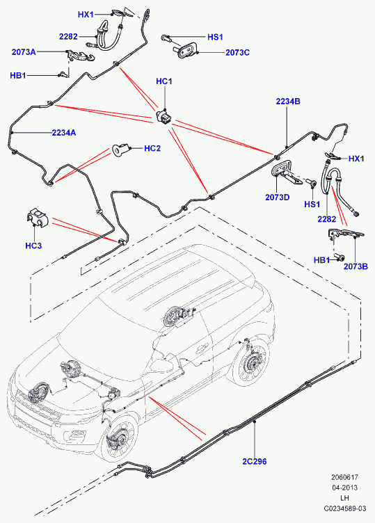 Land Rover LR024471 - Bremžu šļūtene adetalas.lv