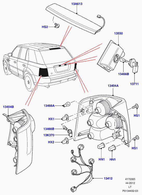 Land Rover XFG000071 - Papildus bremžu signāla lukturis adetalas.lv