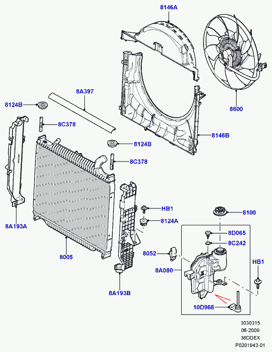 Land Rover LR020367 - Kompensācijas tvertne, Dzesēšanas šķidrums adetalas.lv