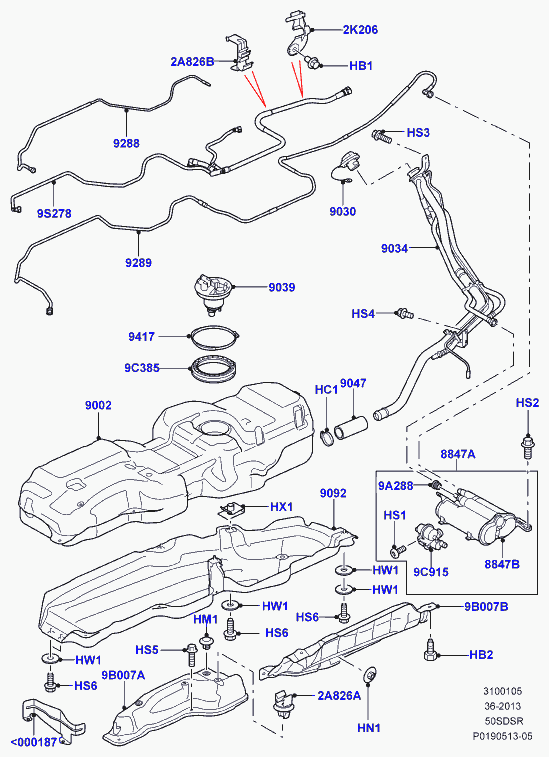 Land Rover LR021559 - Vāciņš, Degvielas tvertne adetalas.lv