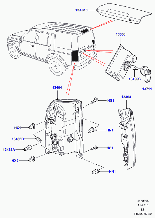 Land Rover LR000863 - Kvēlspuldze, Dienas gaismas lukturis adetalas.lv