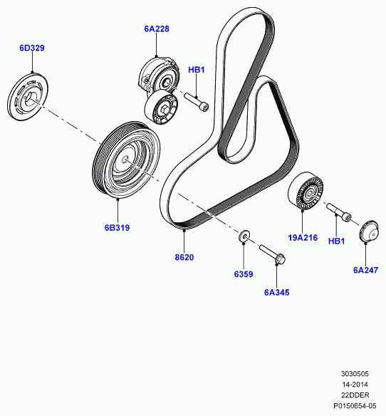 Rover LR 000996 - Ķīļrievu siksna adetalas.lv