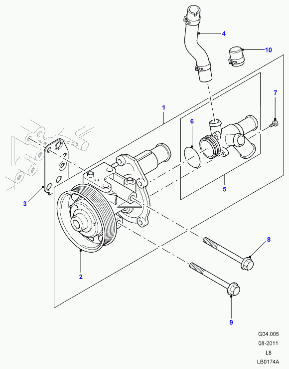 Rover LR004799 - Ūdenssūknis adetalas.lv