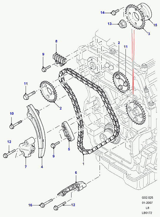 Land Rover LR004485 - Sadales vārpstas piedziņas ķēdes komplekts adetalas.lv