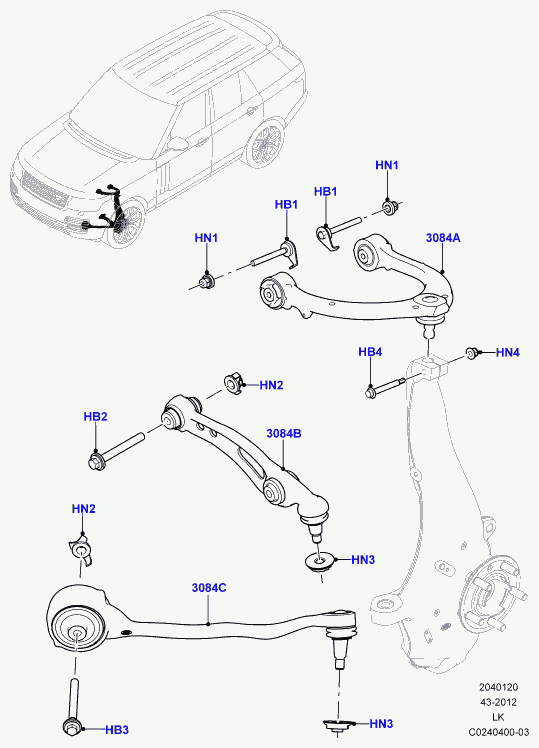 Rover LR034217 - Arm - Front Suspension, Rear, RH, Lower adetalas.lv