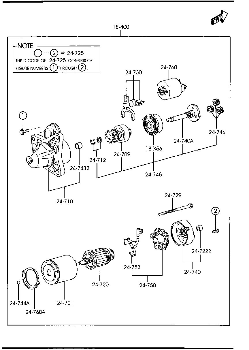 MAZDA BPD4-18-400A - Starteris adetalas.lv