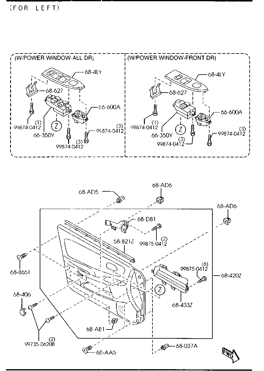 MAZDA G350-68-AB1 - Moldings / aizsarguzlika adetalas.lv