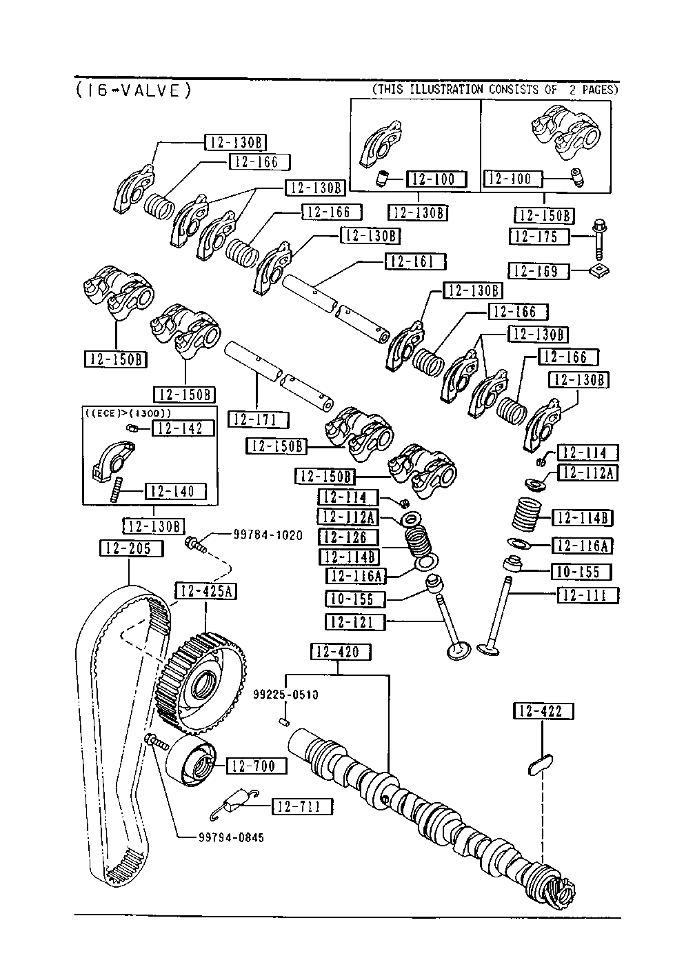 FORD B630-12-700C - Spriegotājrullītis, Gāzu sadales mehānisma piedziņas siksna adetalas.lv