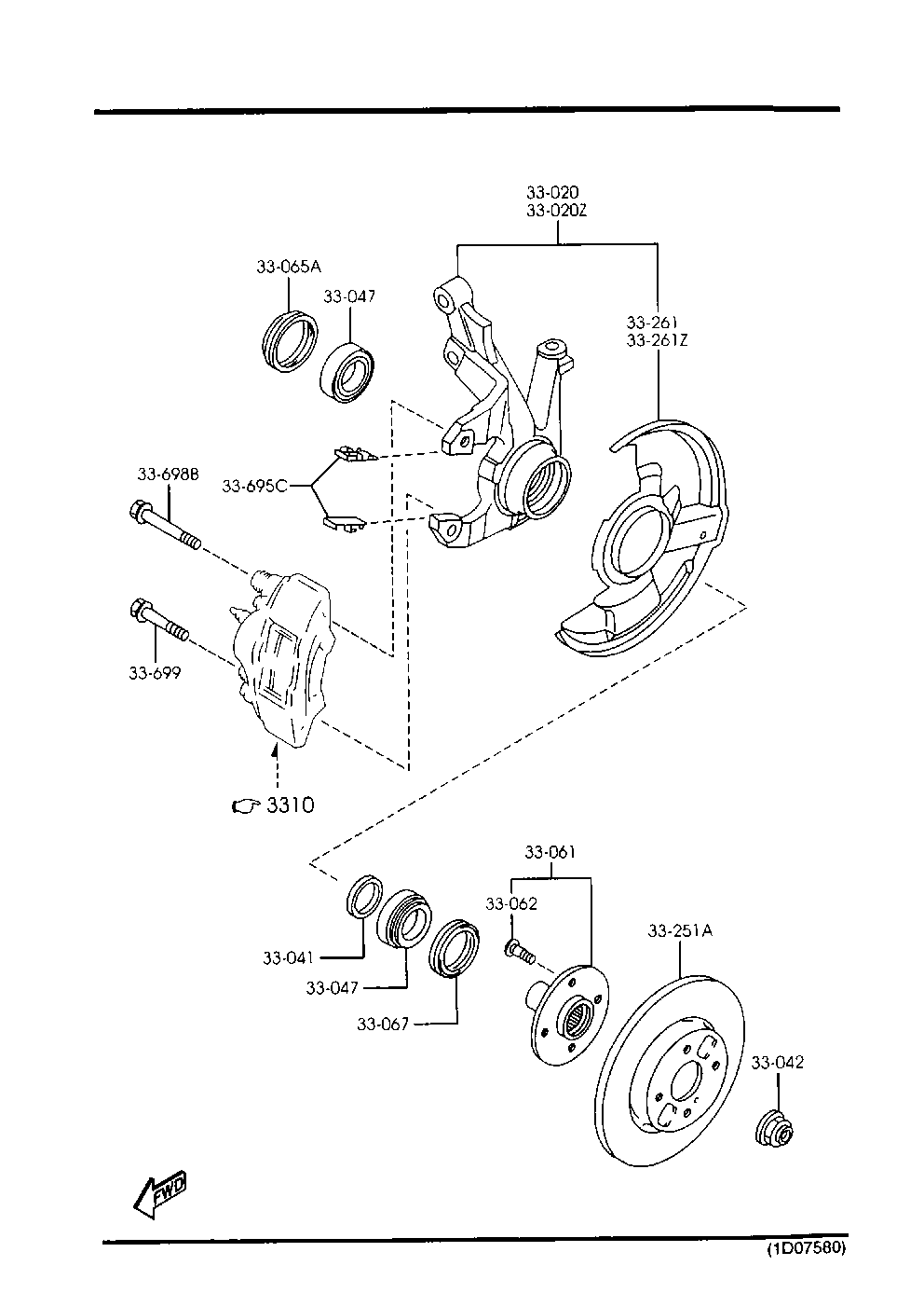 MAZDA B001-33-047 - Riteņa rumbas gultņa komplekts adetalas.lv