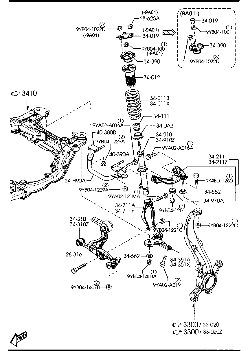 MAZDA GS1D-34-111A - Putekļu aizsargkomplekts, Amortizators adetalas.lv