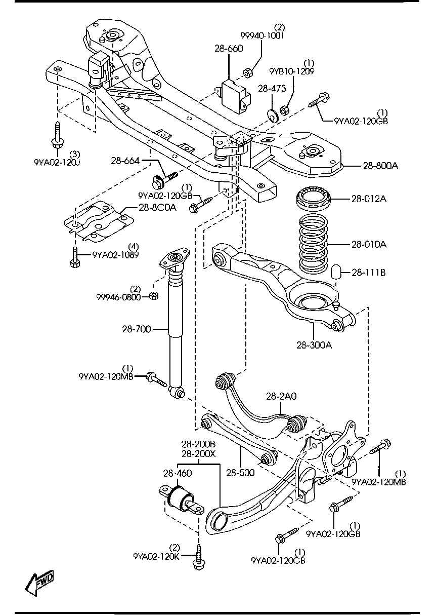 MAZDA C2Y6-28-46X - Piekare, Šķērssvira adetalas.lv