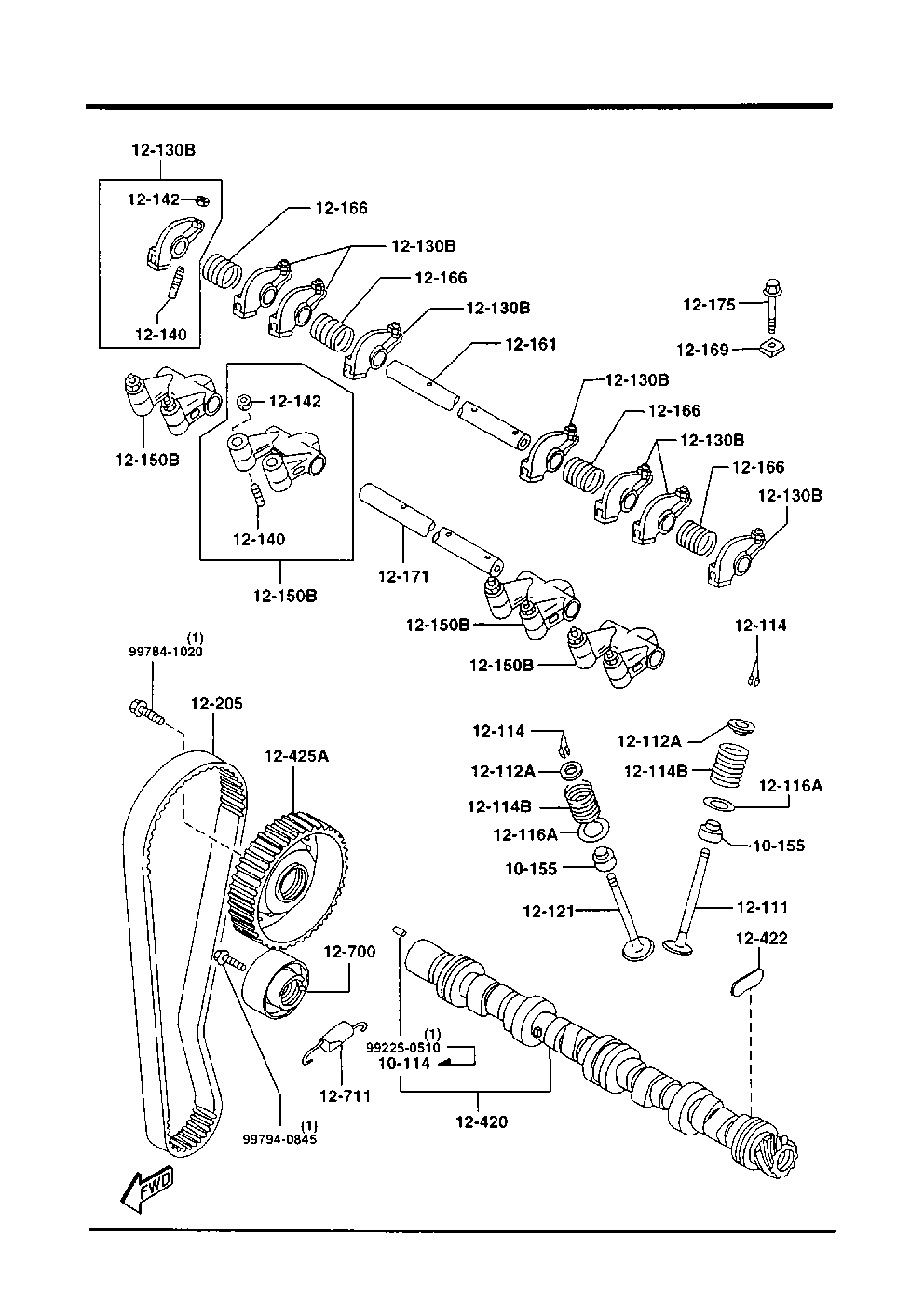 FORD B630 1270 0E - Spriegotājrullītis, Gāzu sadales mehānisma piedziņas siksna adetalas.lv