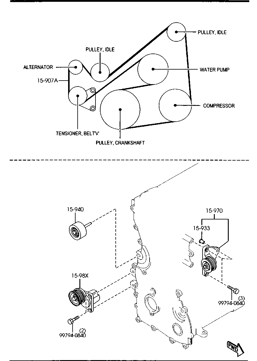 MAZDA LFH1-15-940A - Parazīt / Vadrullītis, Ķīļrievu siksna adetalas.lv