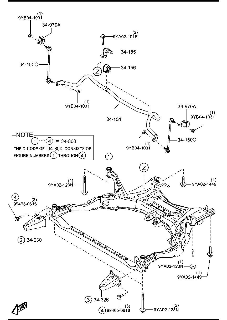 MAZDA GMD9 34 156 - Bukse, Stabilizators adetalas.lv