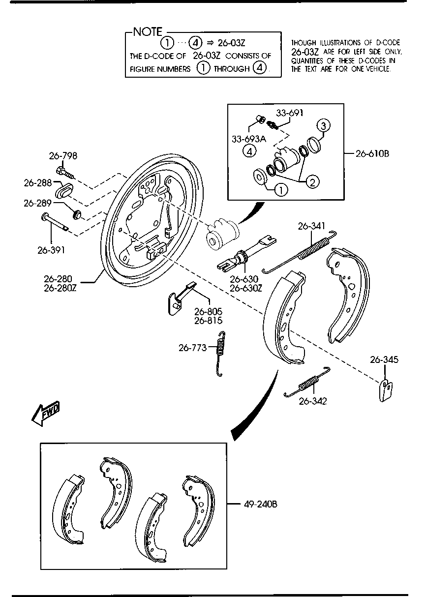 NISSAN DFY3-26-38Z - Bremžu loku komplekts adetalas.lv