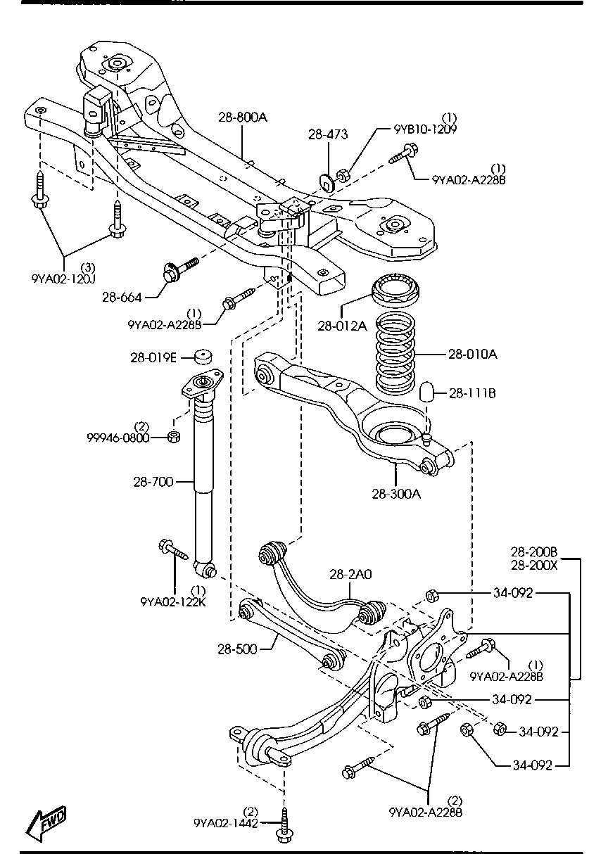 MAZDA BBP3-28-300A - Neatkarīgās balstiekārtas svira, Riteņa piekare adetalas.lv