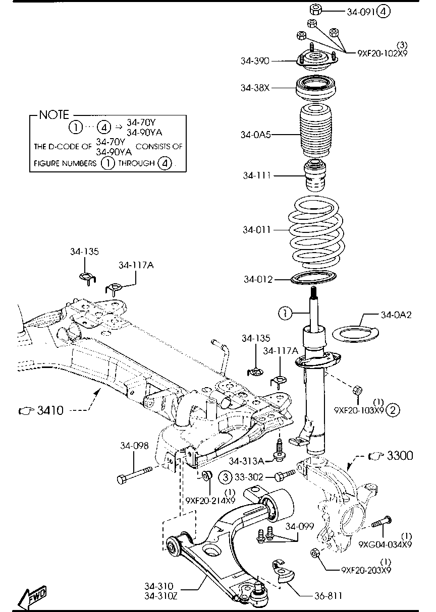 MAZDA DD32-34-350* - Neatkarīgās balstiekārtas svira, Riteņa piekare adetalas.lv