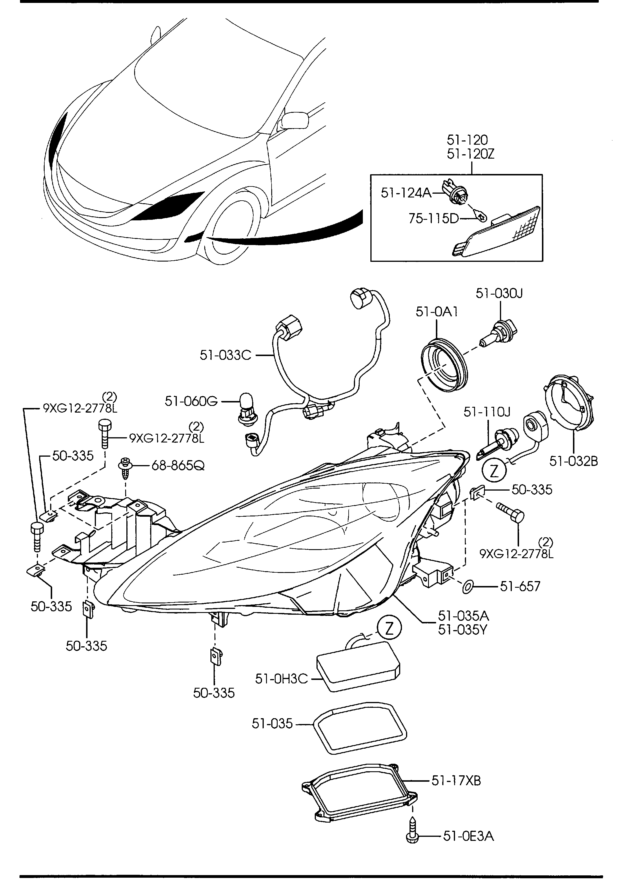 MAZDA 9070-37-550 - Kvēlspuldze, Lukturis ar automātisko stabilizācijas sistēmu adetalas.lv