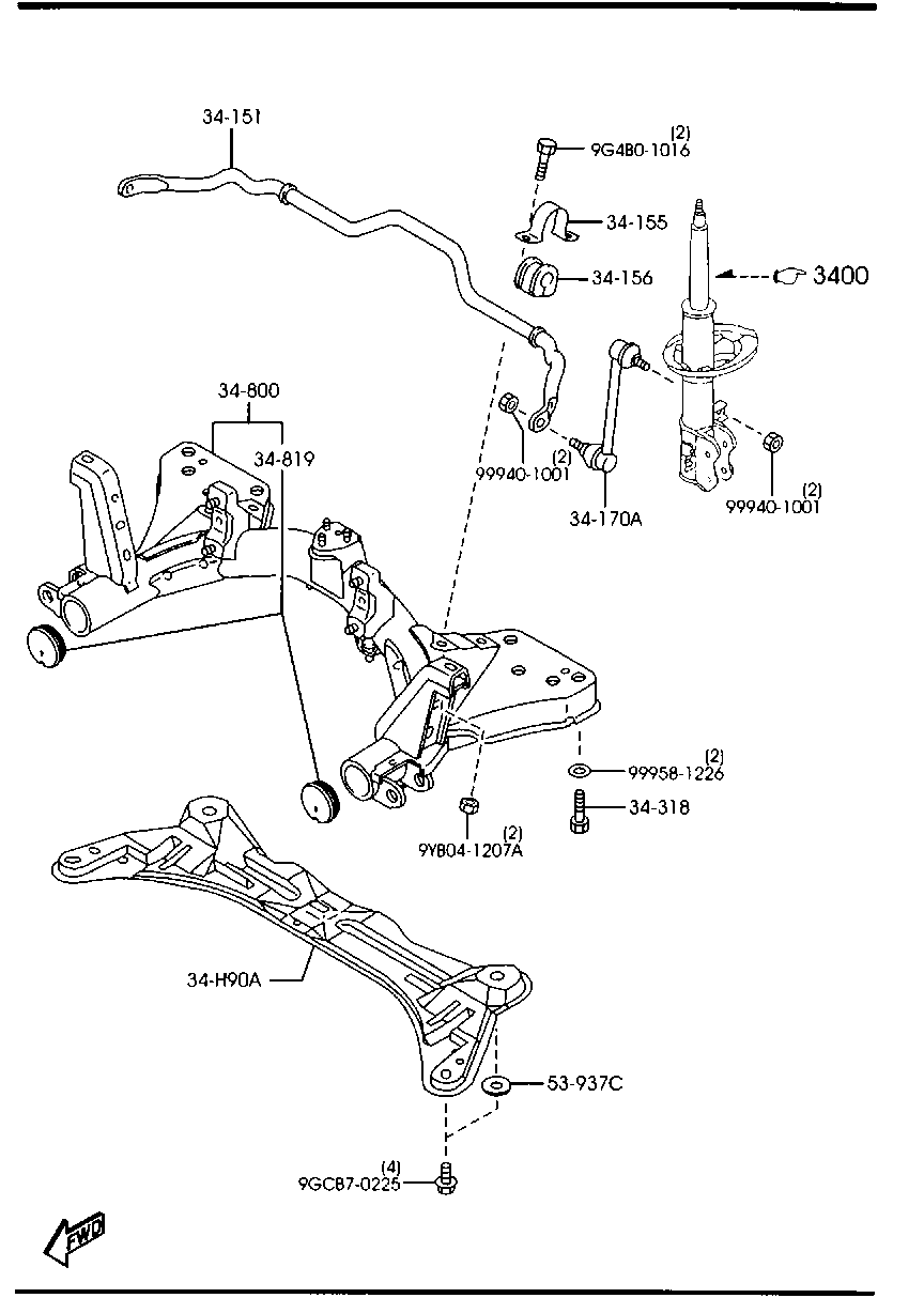 MAZDA LC62-34-170A - Stiepnis / Atsaite, Stabilizators adetalas.lv