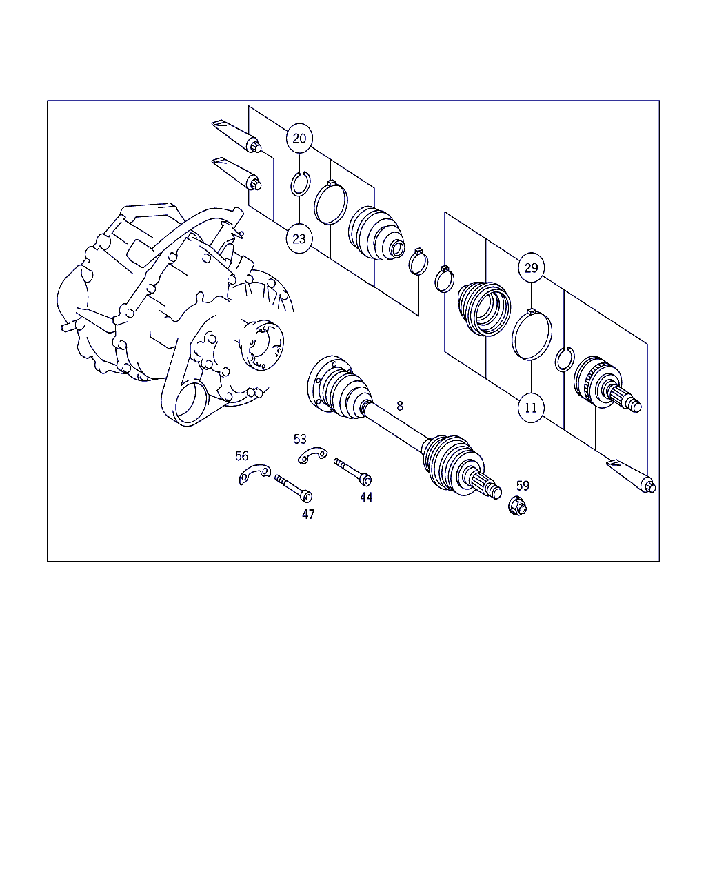 Mercedes-Benz A 638 334 23 34 - Šarnīru komplekts, Piedziņas vārpsta adetalas.lv