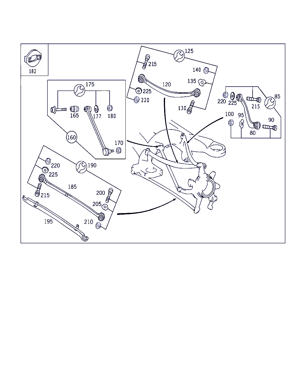 Mercedes-Benz A 220 350 01 70 - Montāžas komplekts, Neatkarīgās balstiekārtas svira adetalas.lv