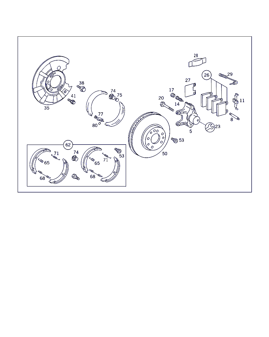 Mercedes-Benz A 140 420 04 20 - Bremžu loku kompl., Stāvbremze adetalas.lv