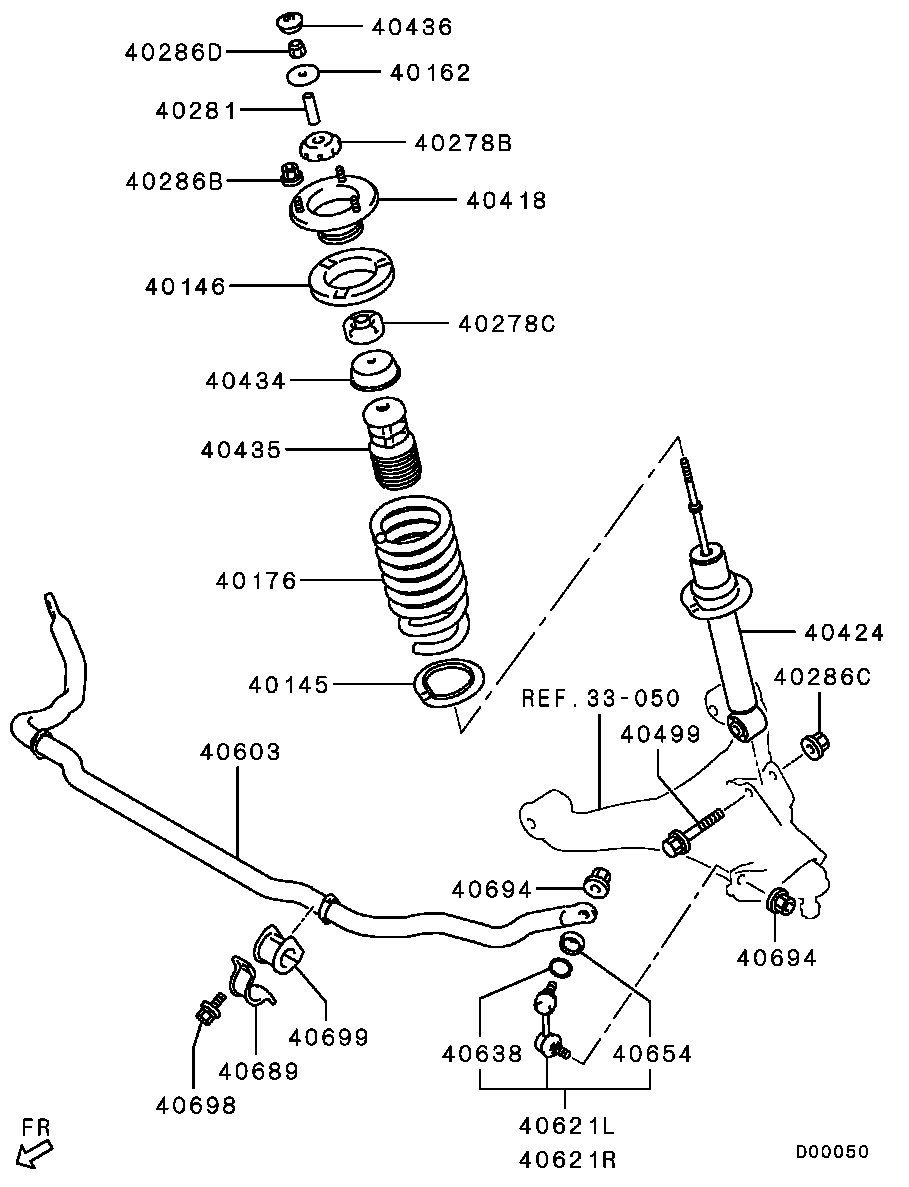 Mitsubishi MR992191 - Stiepnis / Atsaite, Stabilizators adetalas.lv