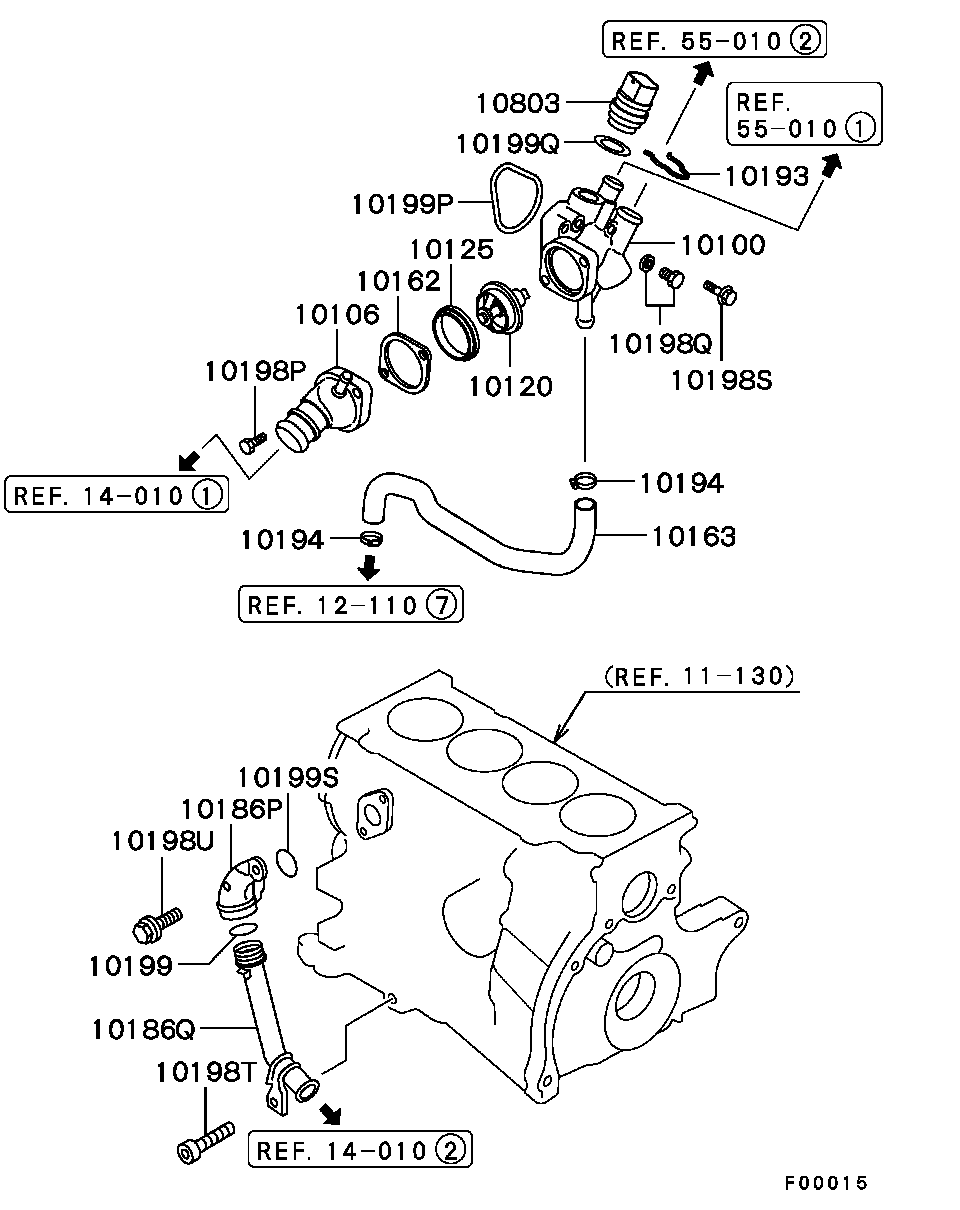 Mitsubishi M863985 - Termostats, Dzesēšanas šķidrums adetalas.lv