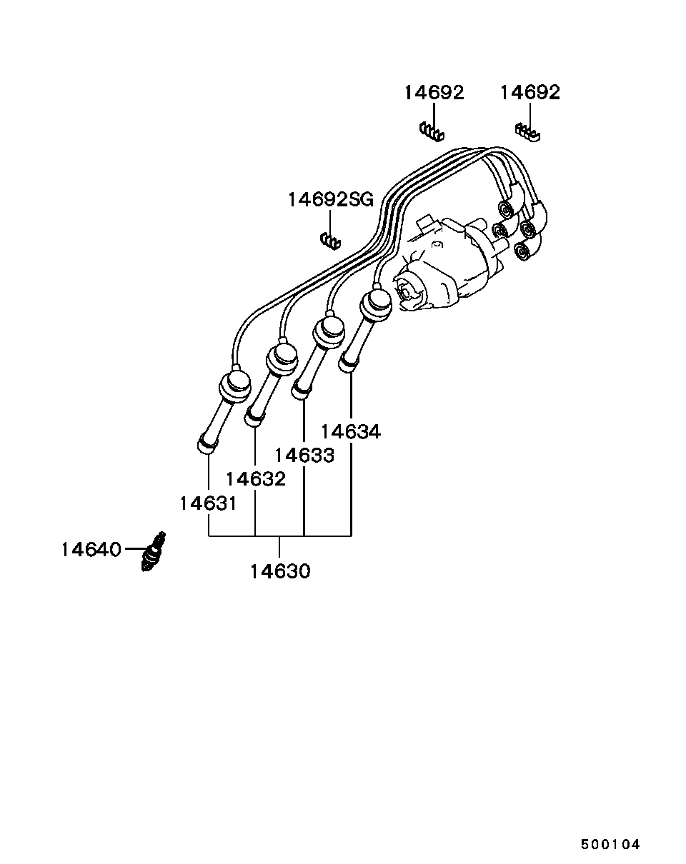 Mitsubishi MD18 3124 - Augstsprieguma vadu komplekts adetalas.lv