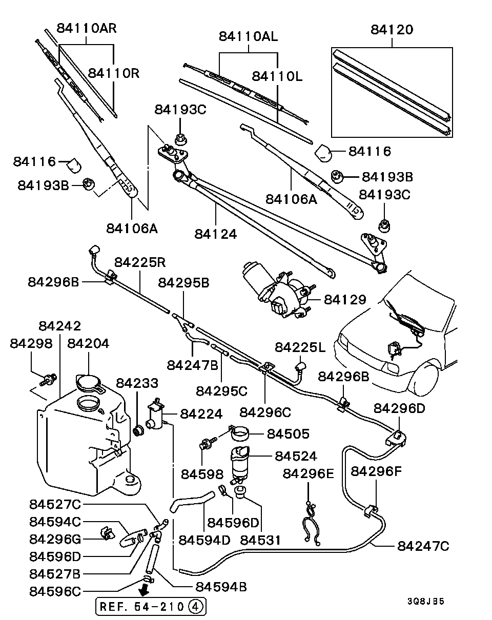 Mitsubishi MR300673 - Stikla tīrītāja slotiņa adetalas.lv