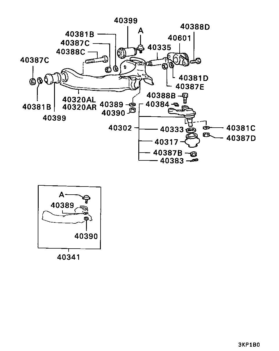 Mitsubishi MB17 6308 - Balst / Virzošais šarnīrs adetalas.lv