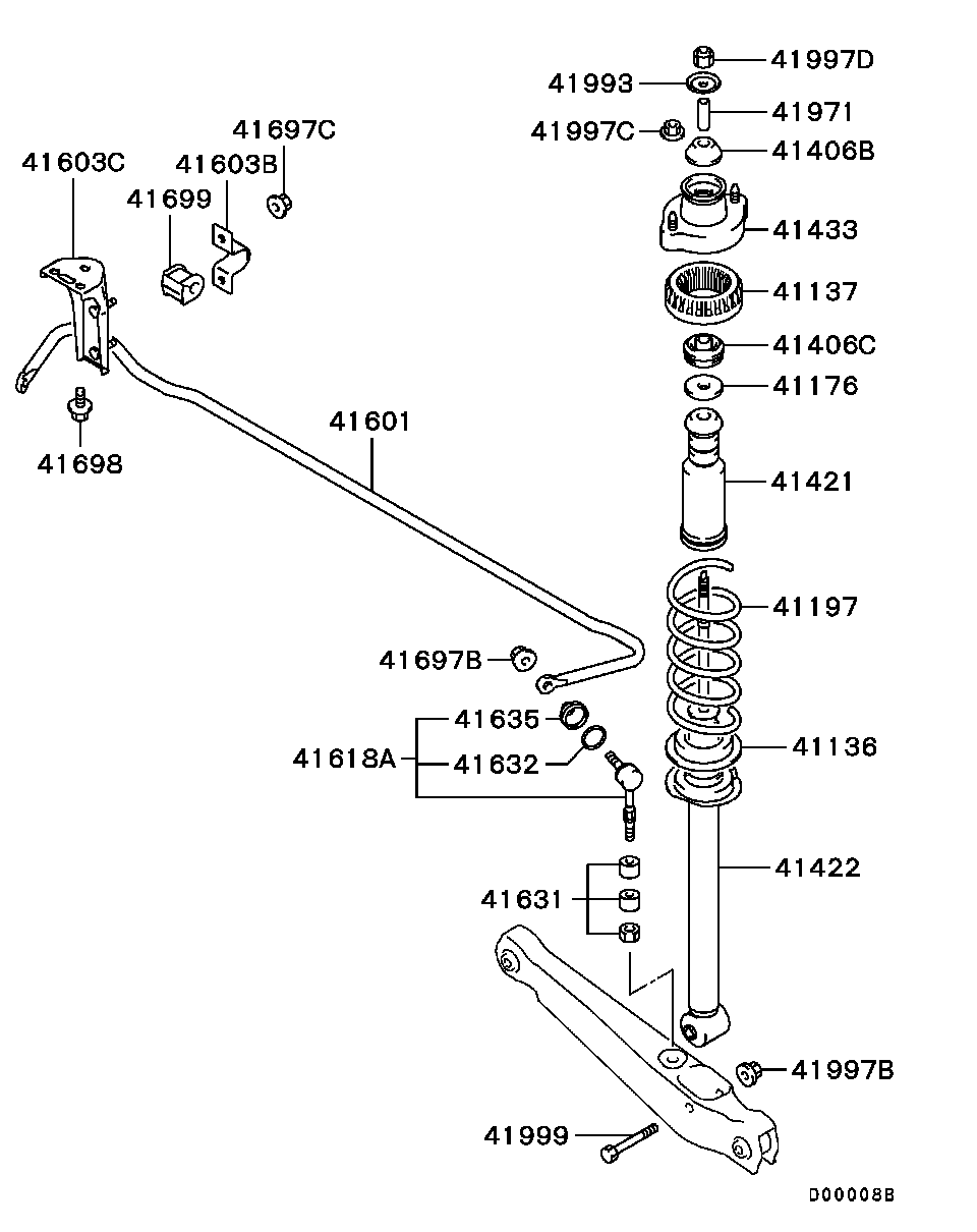 Mitsubishi 4056A037 - Stiepnis / Atsaite, Stabilizators adetalas.lv