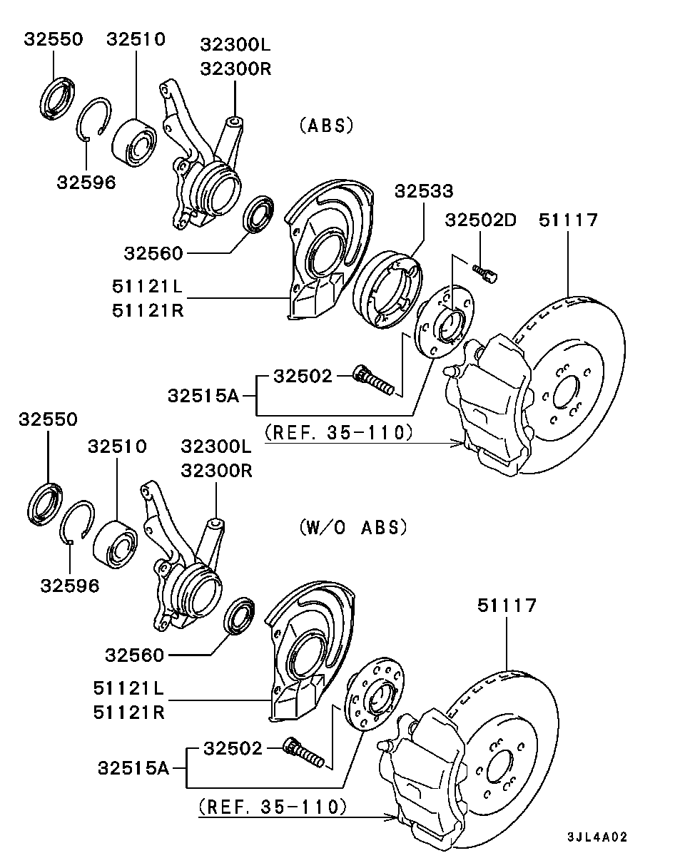 Mitsubishi MB63 3434 - Vārpstas blīvgredzens, Riteņa rumbas gultnis adetalas.lv