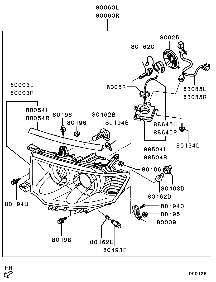 Mitsubishi MU820005 - Kvēlspuldze, Tālās gaismas lukturis adetalas.lv