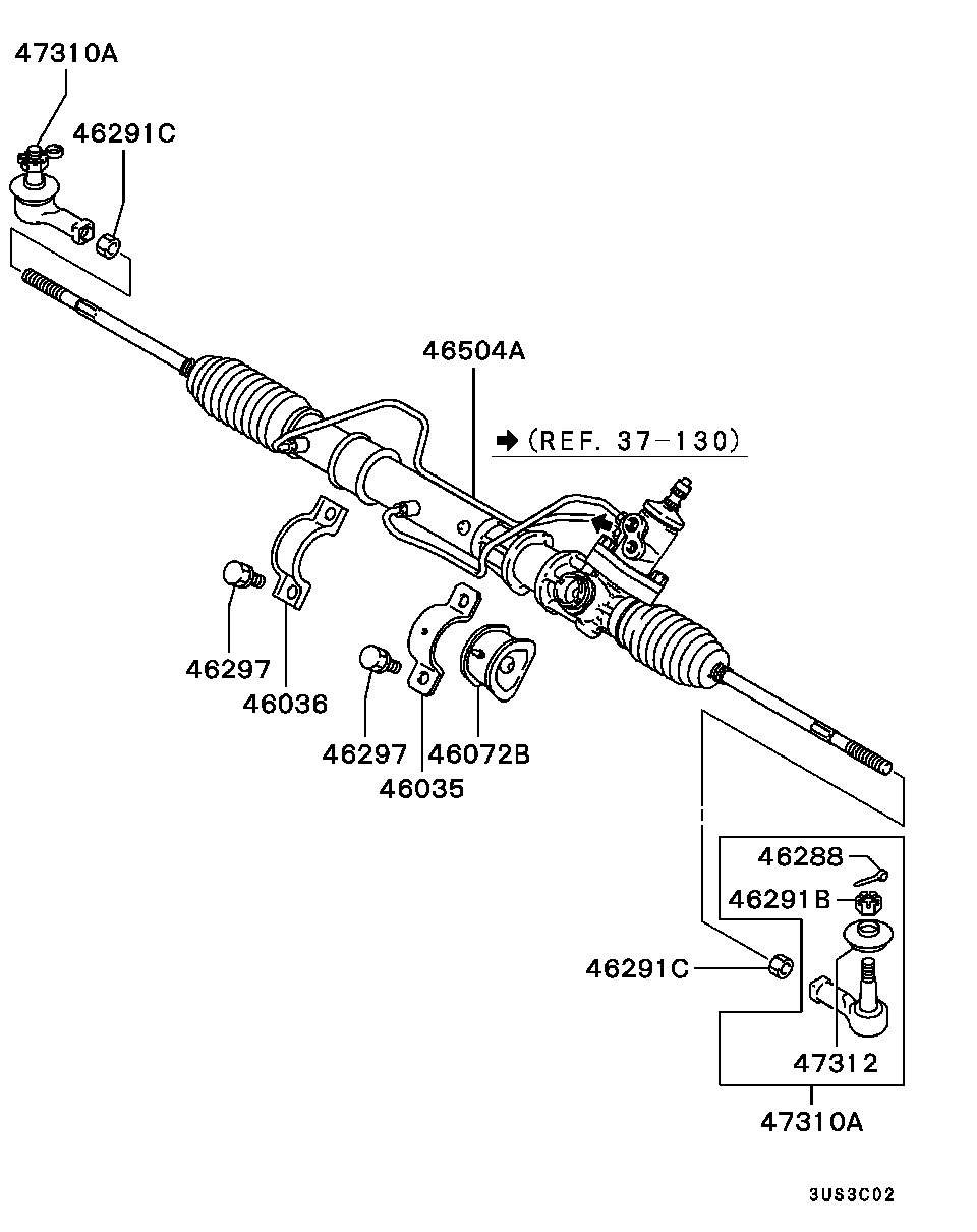 Mitsubishi MB912519 - Stūres šķērsstiepņa uzgalis adetalas.lv