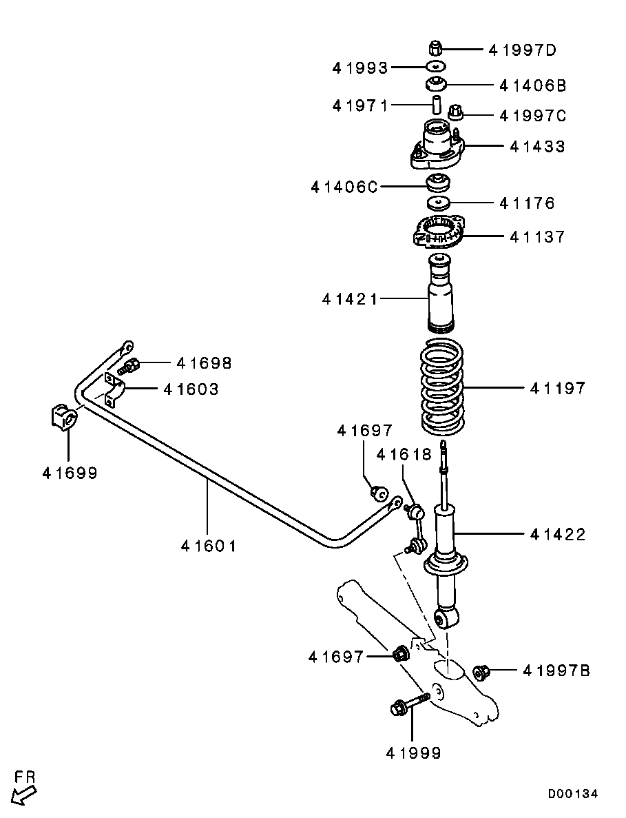 Mitsubishi 4156A004 - Bukse, Stabilizators adetalas.lv