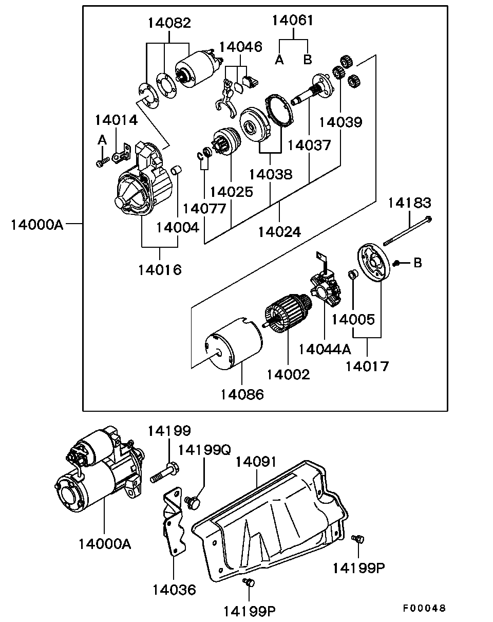 Mitsubishi 1810A001 - Starteris adetalas.lv