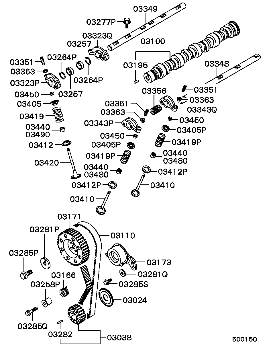 Mitsubishi MD14 6186 - Spriegotājrullītis, Gāzu sadales mehānisma piedziņas siksna adetalas.lv