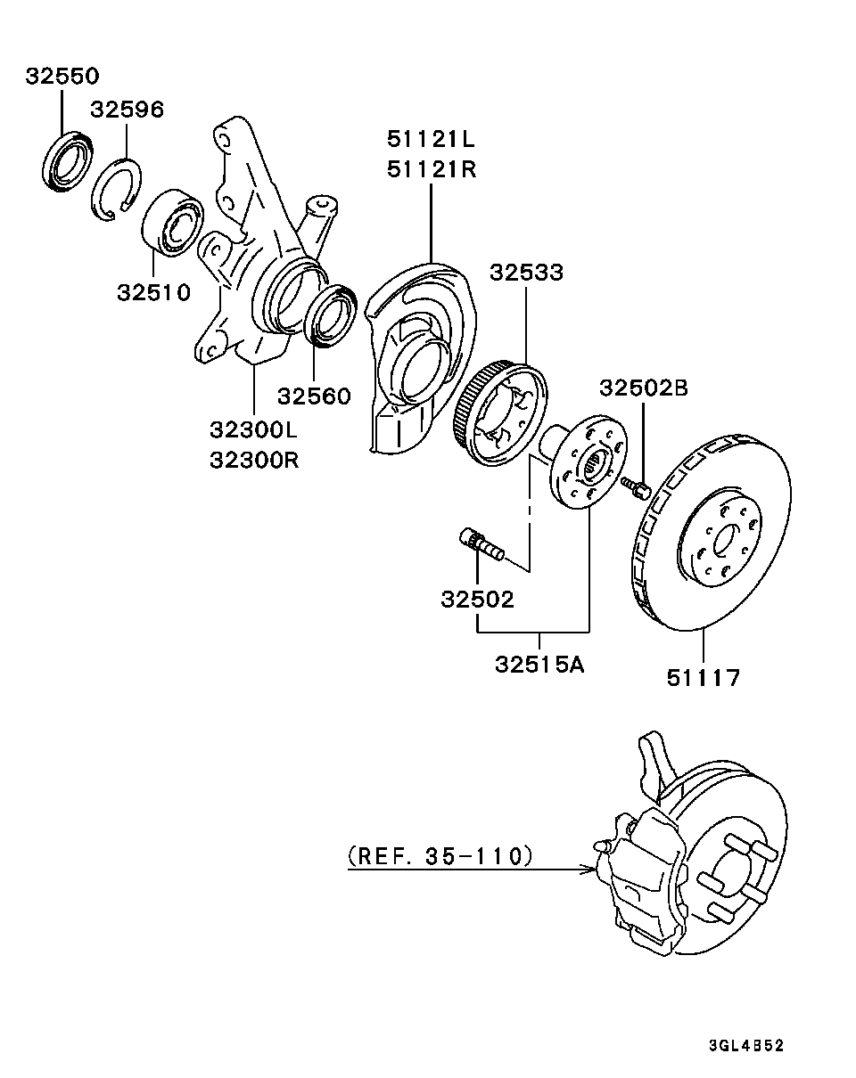 Hyundai MB303865 - Riteņa rumbas gultņa komplekts adetalas.lv