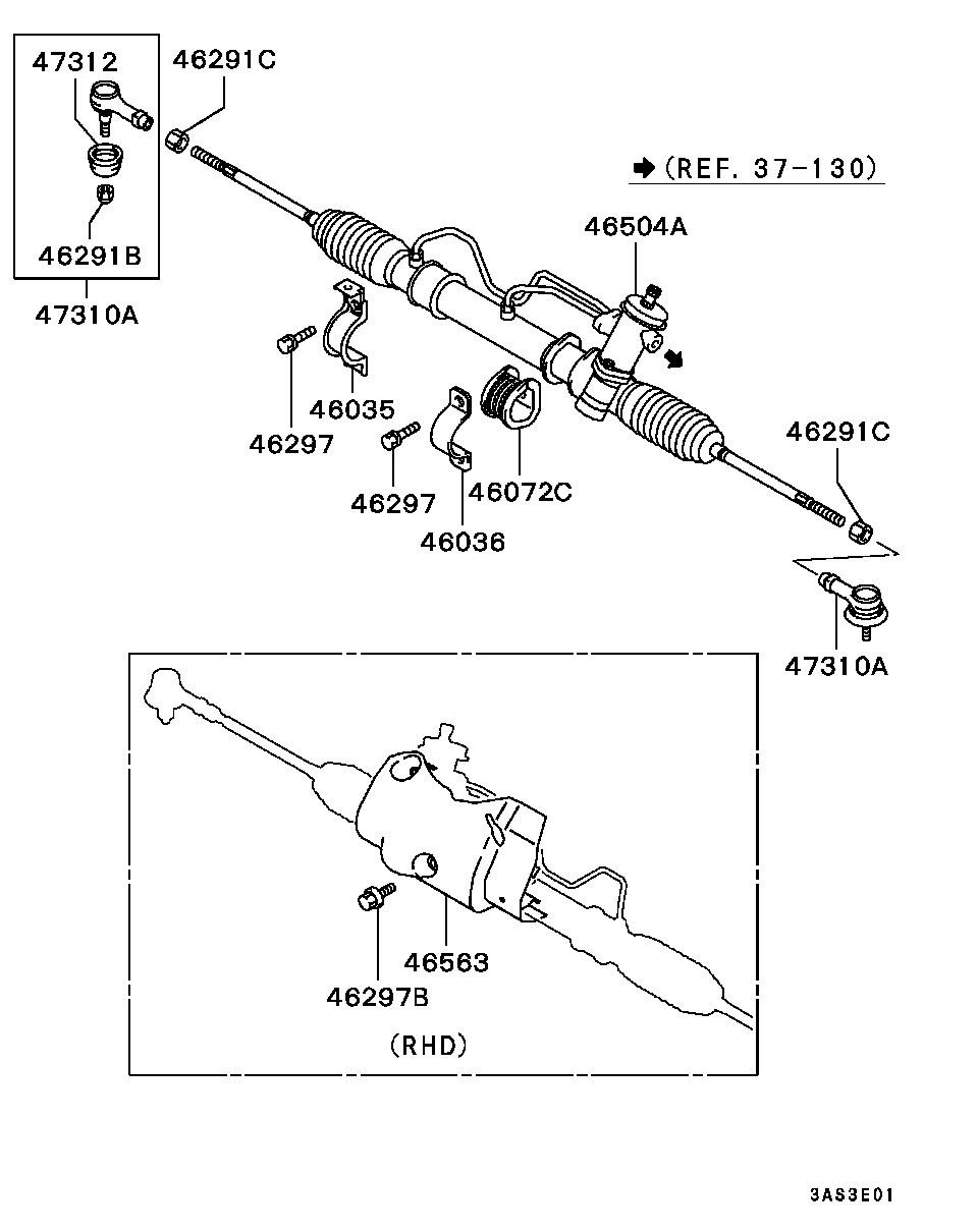 Mitsubishi MR485672 - Stūres šķērsstiepņa uzgalis adetalas.lv