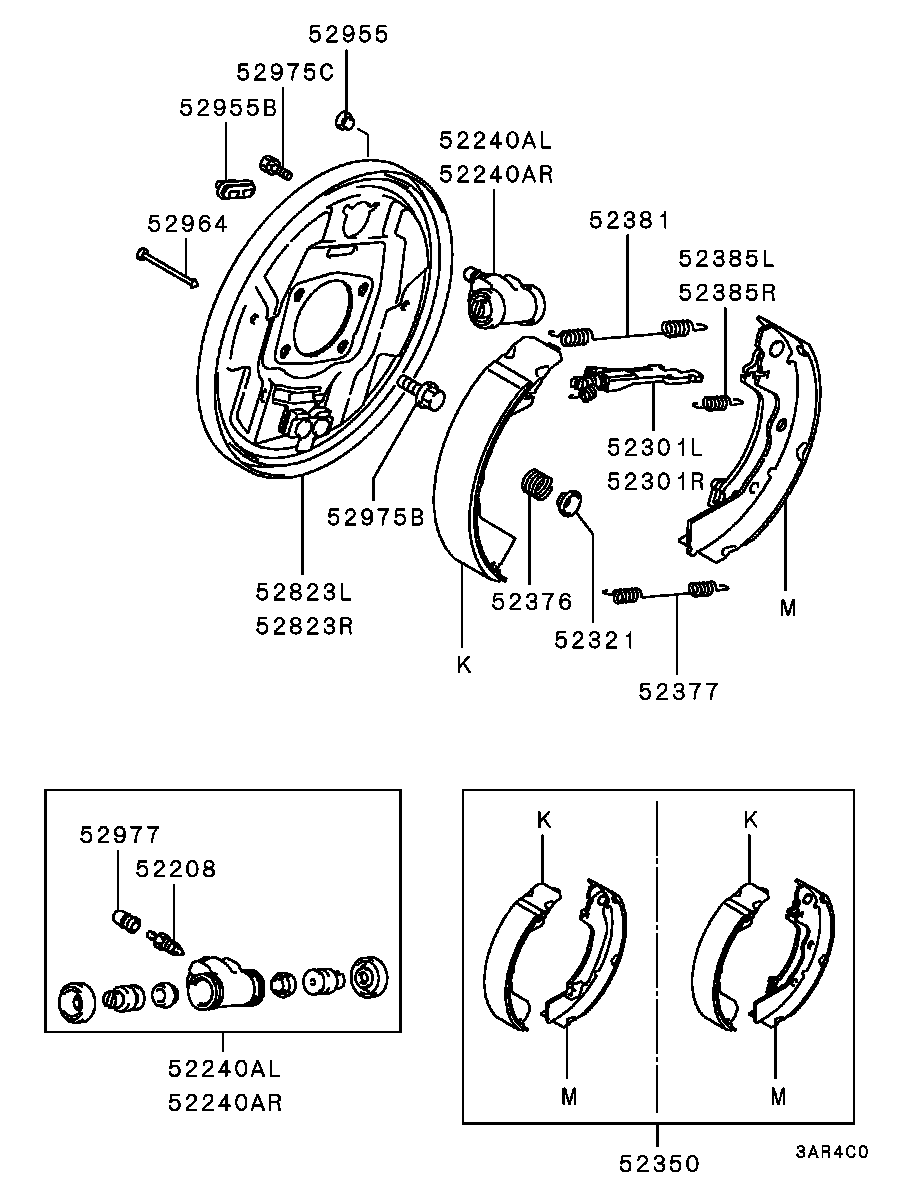 Mitsubishi MR465094 - Bremžu loku komplekts adetalas.lv