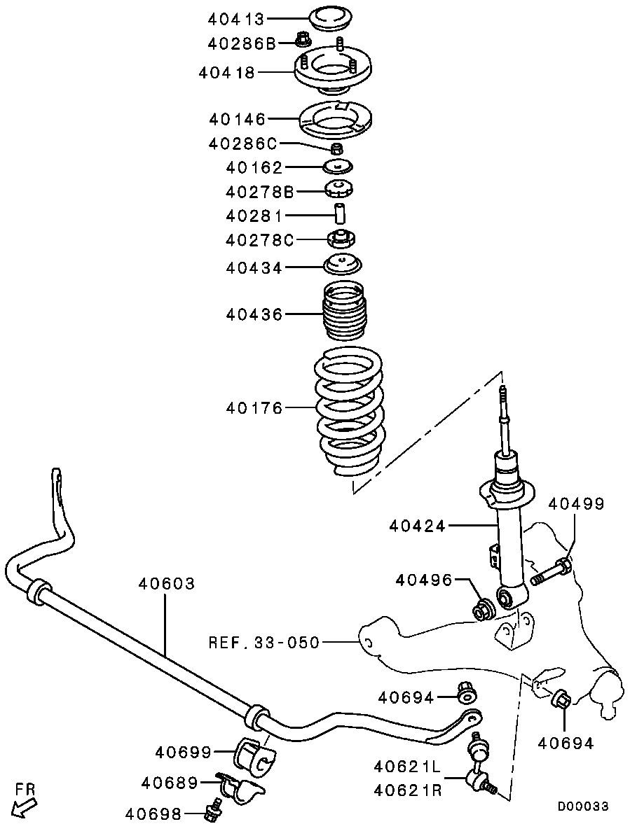 Mitsubishi MR992321 - Amortizators adetalas.lv