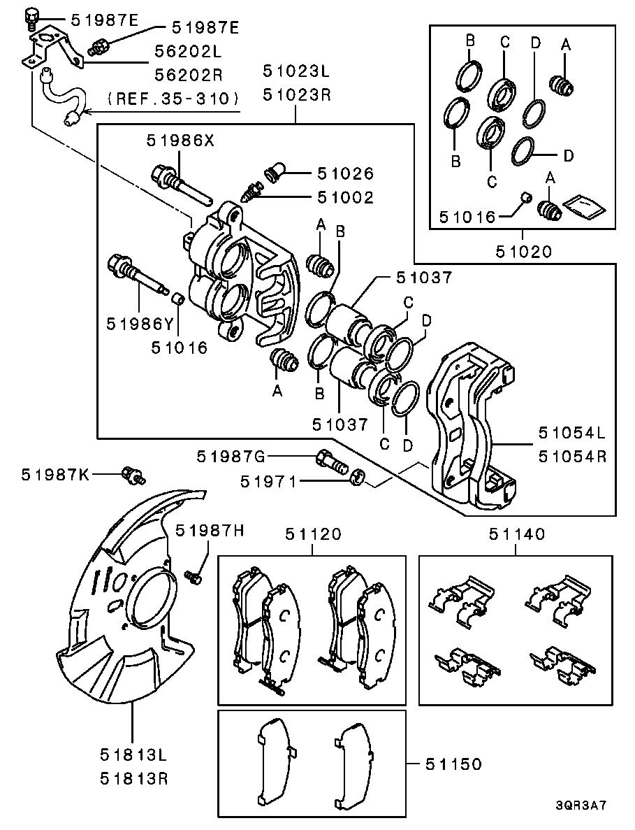 Mitsubishi MN102611 - Bremžu uzliku kompl., Disku bremzes adetalas.lv