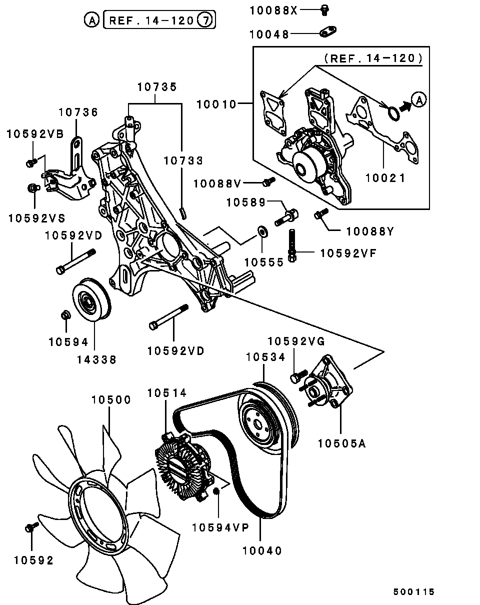 Mitsubishi 1300A012 - Ūdenssūknis adetalas.lv